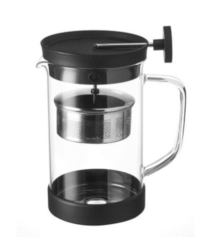 theemaker 0,7 liter glas/RVS transparant/zilver 3-delig