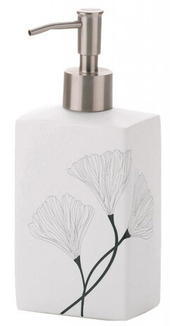 zeepdispenser Kalla 420 ml porselein 19,5 x 8 cm wit