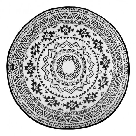 tuintapijt 180 cm polypropyleen zwart/wit