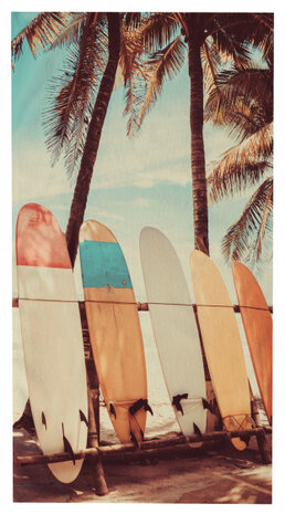 strandlaken Surf 100 x 180 cm velours bruin/blauw