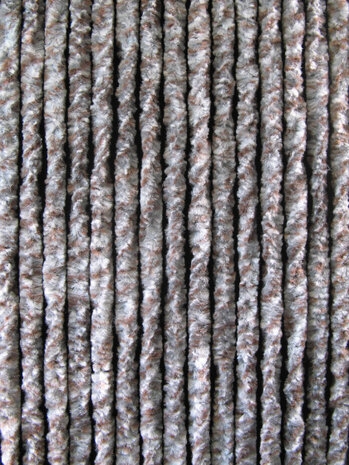 kattenstaartgordijn 220 x 90 cm pluche bruin/grijs