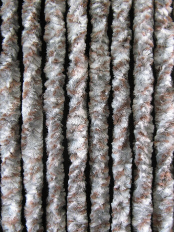 kattenstaartgordijn 220 x 90 cm pluche bruin/grijs