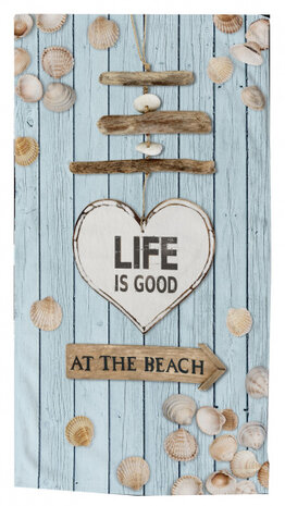 strandlaken Beach 100 x 180 cm velours blauw