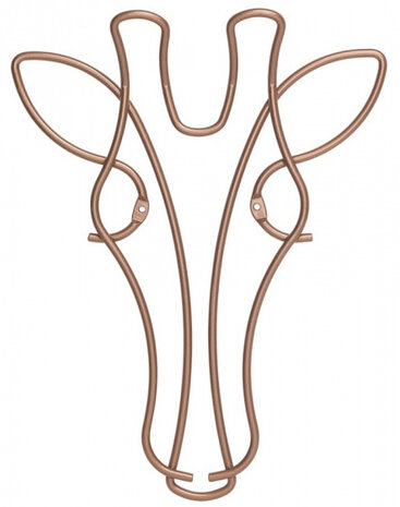 wandkapstok Safari Giraffe 33 x 20 cm staal koper