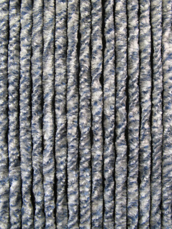 kattenstaartgordijn 220 x 90 cm pluche blauw/wit