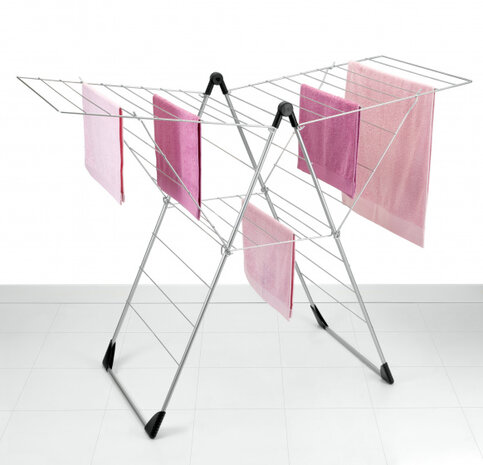 droogrek 133 x 58 x 106 cm RVS zilver/zwart