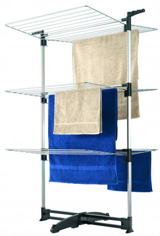 droogrek Ciclone 78 x 72 x 137 cm staal zilver/zwart
