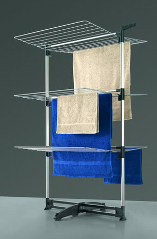 droogrek Ciclone 78 x 72 x 137 cm staal zilver/zwart