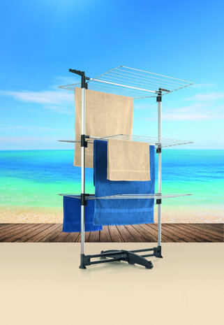 droogrek Ciclone 78 x 72 x 137 cm staal zilver/zwart