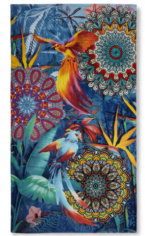 strandlaken Lovise 100 x 180 cm katoen blauw/rood