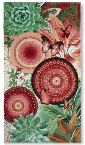 strandlaken Jimena 100 x 180 cm katoen rood/groen