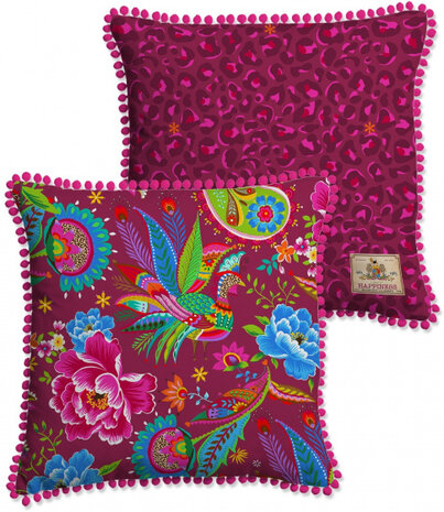sierkussen Phoenix 48 x 48 cm polyester paars