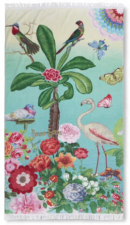 strandlaken Botanica 100 x 180 cm velours blauw