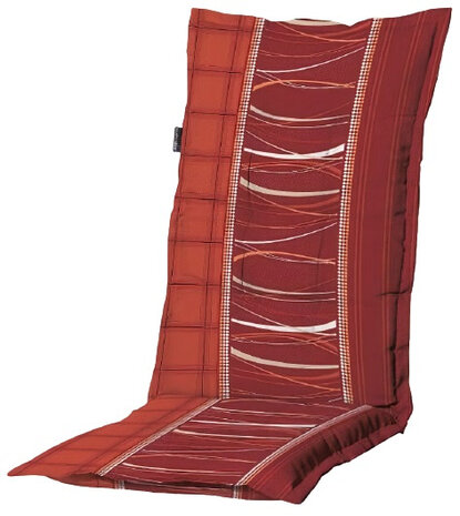 tuinstoelkussen Lines 123 x 50 x 7 cm polykatoen rood