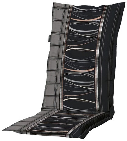 tuinstoelkussen Lines 123 x 50 x 7 cm polykatoen grijs