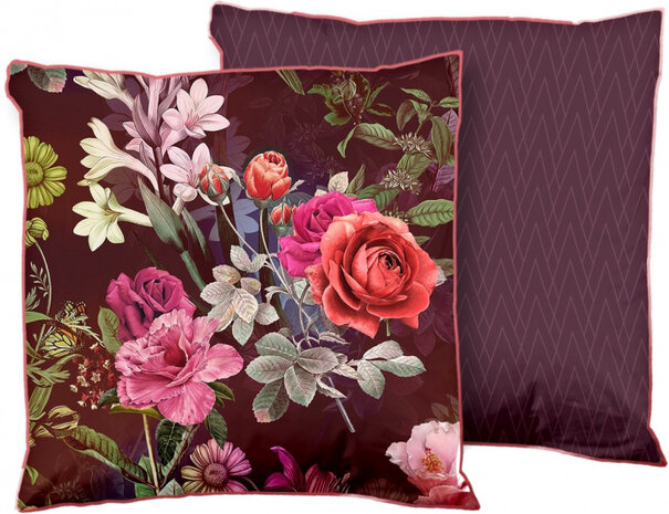 sierkussen Simone 48 x 48 cm polyester bordeaux