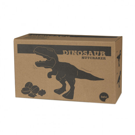notenkraker Dinosaur 15 x 25 cm staal zwart
