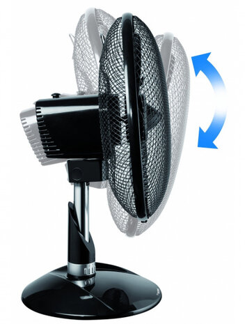 tafelventilator 35 cm 3 standen 80&deg; rotatie 45W zwart