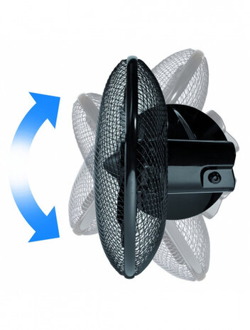 tafelventilator 35 cm 3 standen 80&deg; rotatie 45W zwart