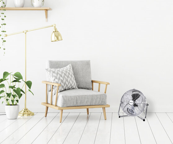 vloerventilator Retro 35 cm 3 standen 55W chroom