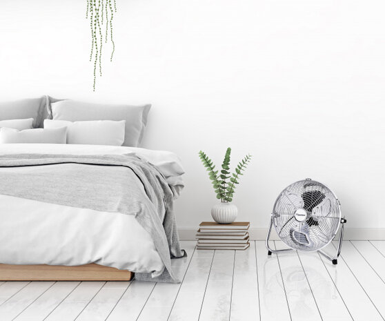 vloerventilator Retro 35 cm 3 standen 55W chroom