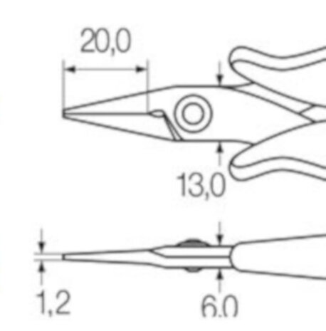 puntbektang Electronic 135 mm staal zwart/rood