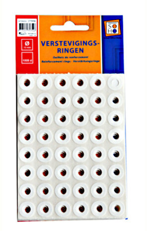 verstevigingsringen 13 mm papier wit 1008 stuks