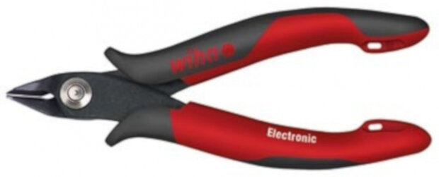 zijkniptang Electronic 138 mm staal zwart/rood