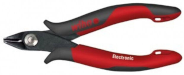 zijkniptang met facet Electronic 138 mm staal zwart/rood