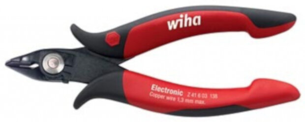 zijkniptang Electronic 138 mm staal zwart/rood