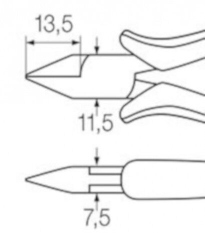 zijkniptang ESD 115 mm staal zwart/geel