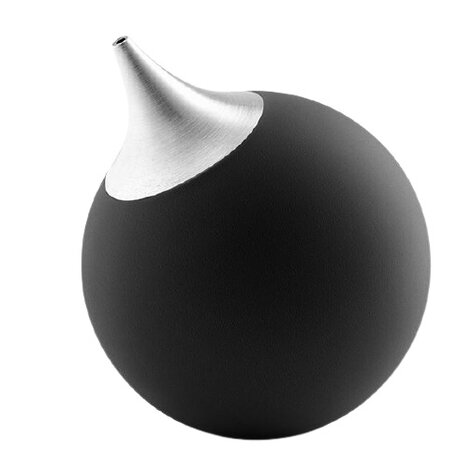 zeepdispenser 8 cm siliconen/RVS zwart/zilver