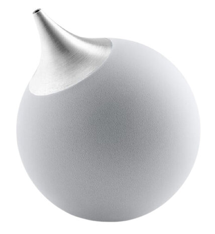 zeepdispenser 8 cm siliconen/RVS grijs/zilver
