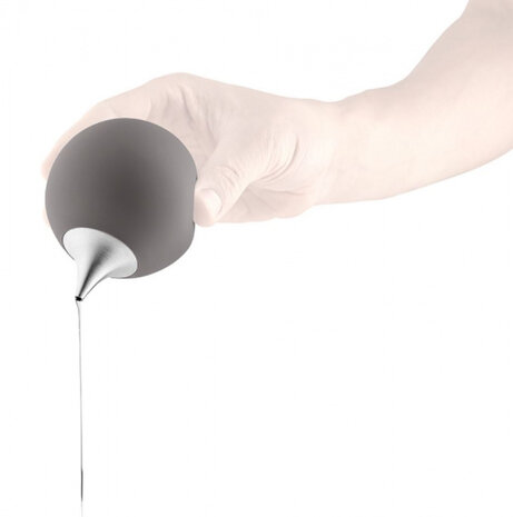 zeepdispenser 8 cm siliconen/RVS bruin/zilver