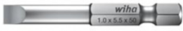 bit Professional sleufkop 1/4&quot; 3,0 x 70 mm staal zilver