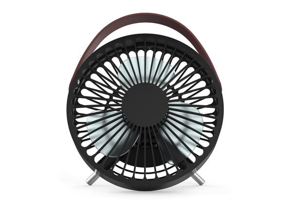 ventilator 16,2 cm ABS/kunstleer/rvs zwart/bruin