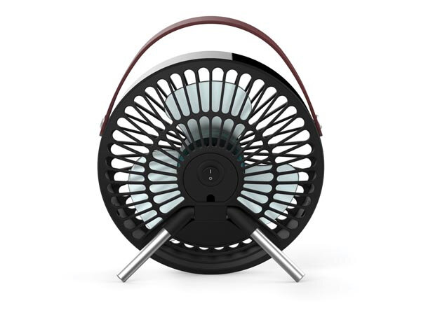 ventilator 16,2 cm ABS/kunstleer/rvs zwart/bruin