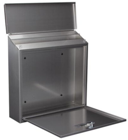 brievenbus Monaco 36,8 x 36,5 cm RVS zilver