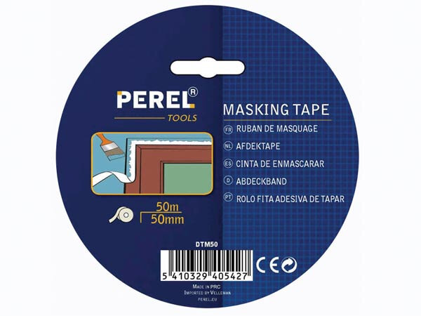 afplaktape 500 x 0,5 cm papier wit