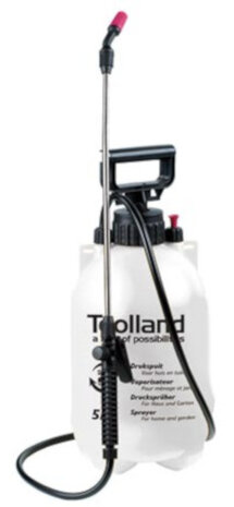 druksproeier 5 liter PVC/RVS/polyetheen wit/zwart