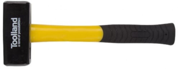vuisthamer 26 cm staal/glasvezel zwart/geel