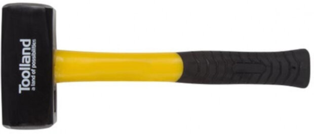 hamer 30 cm staal/glasvezel zwart/geel