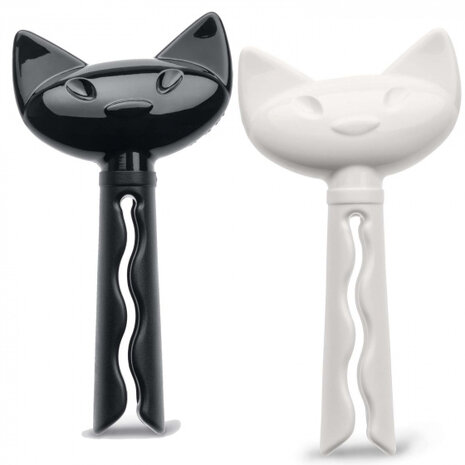 vershoudclips Miaou 4,5 x 8,6 cm zwart/wit 2 stuks