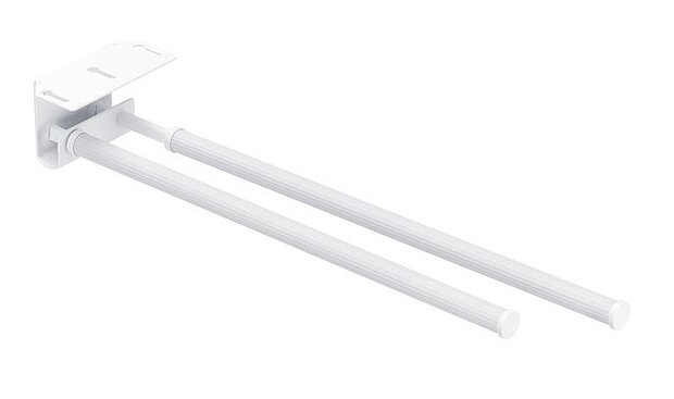 handdoekhouder Duo uitschuifbaar 43/77 cm staal wit