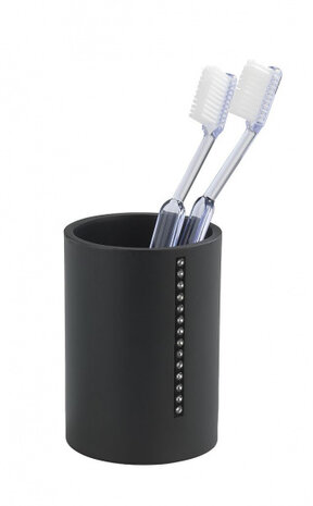 tandenborstelhouder Diamond 10 cm polyresin zwart