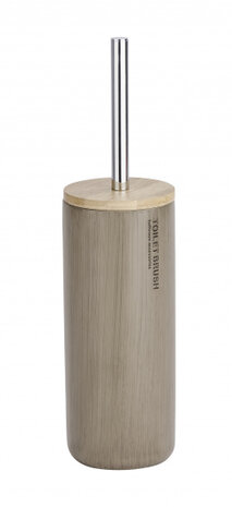 toiletborstel en houder Palo 39,5 cm bamboe taupe