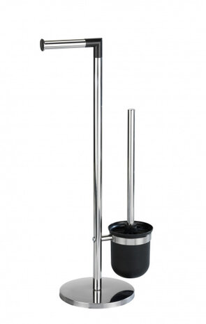 toiletborstel/rolhouder Parus 57 x 25,5 cm RVS zilver