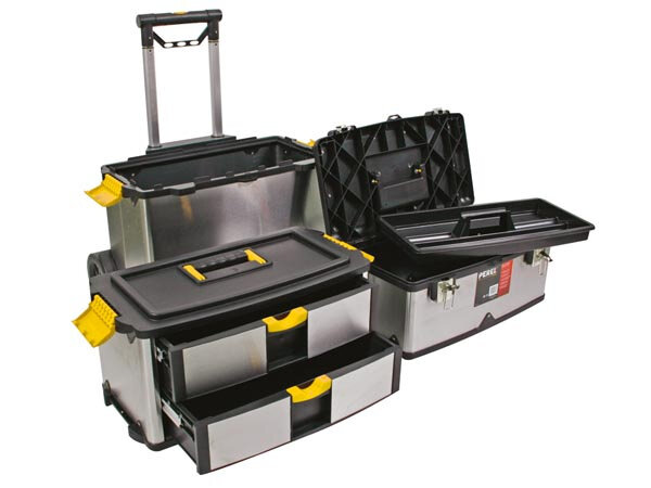 gereedschapskoffer 57 x 35,4 x 83 cm RVS zilver