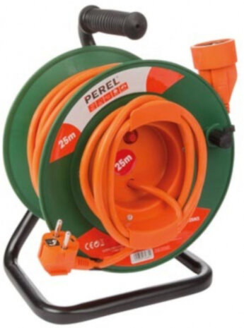 tuinhaspel 25 meter 3G1.5 PVC groen/oranje