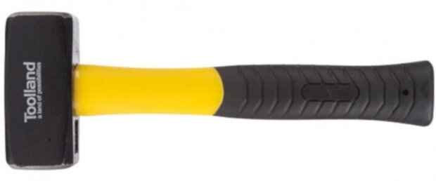 vuisthamer 25 cm staal/glasvezel zwart/geel
